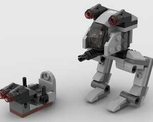 Lego micro scale AT-ST walker. It was very hard to capture…