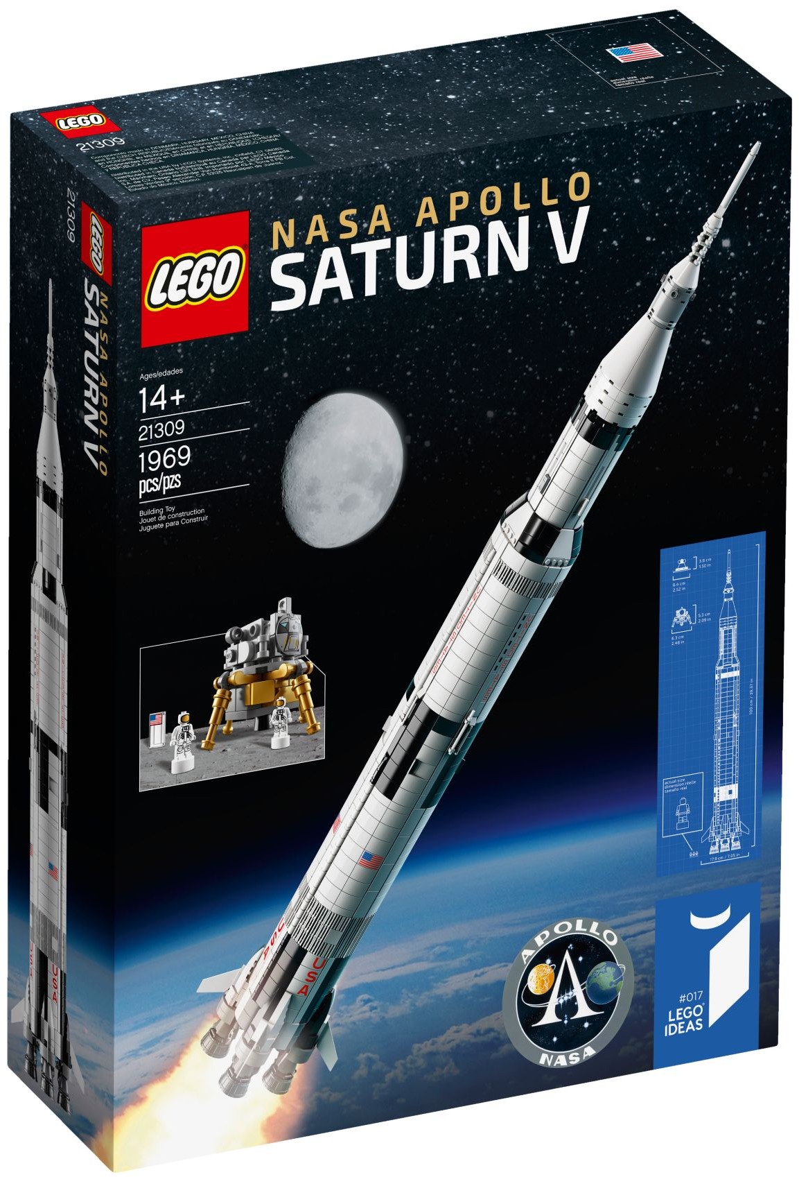 New LEGO 21309 Space Ideas NASA Apollo Saturn V Sealed 