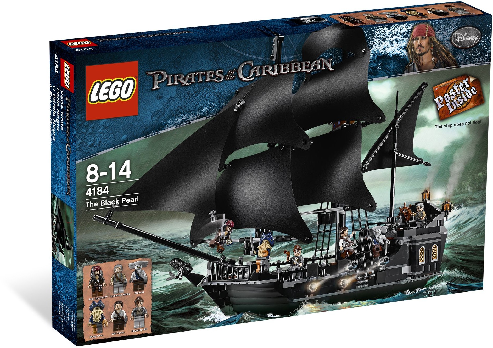 Captain Jack Sparrow's Black Pearl Pirates of the Caribbean Ship Lego 4184 