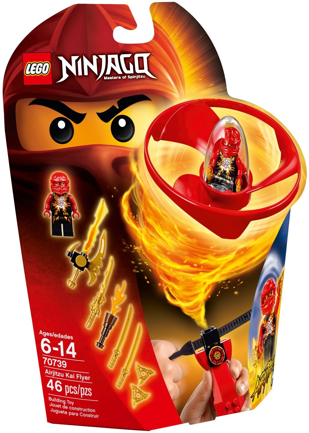- njo161 airjitzu Ninjago 70739 Lego Minifigura-Kai 