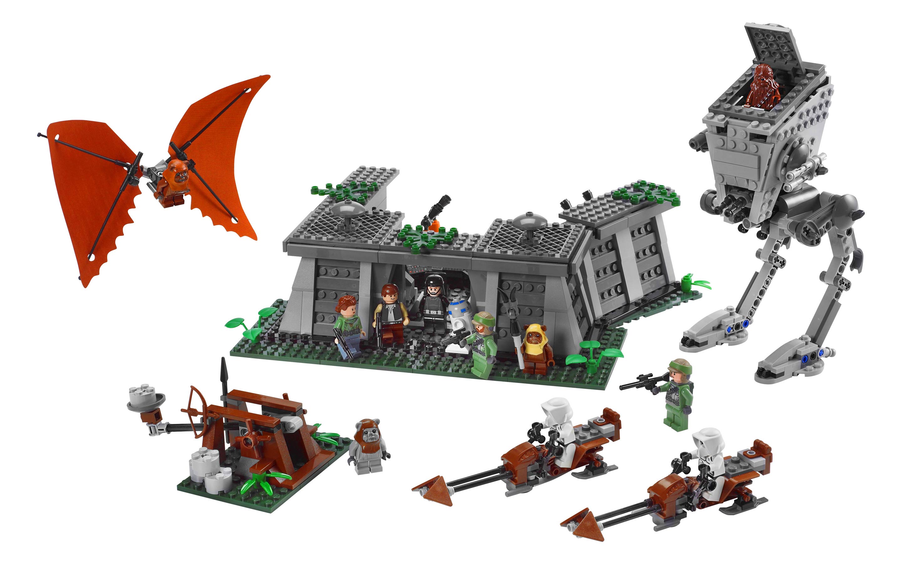 Lego Star Wars 8038 The Battle of Endor avec personnages en carton et BA 100% complet 